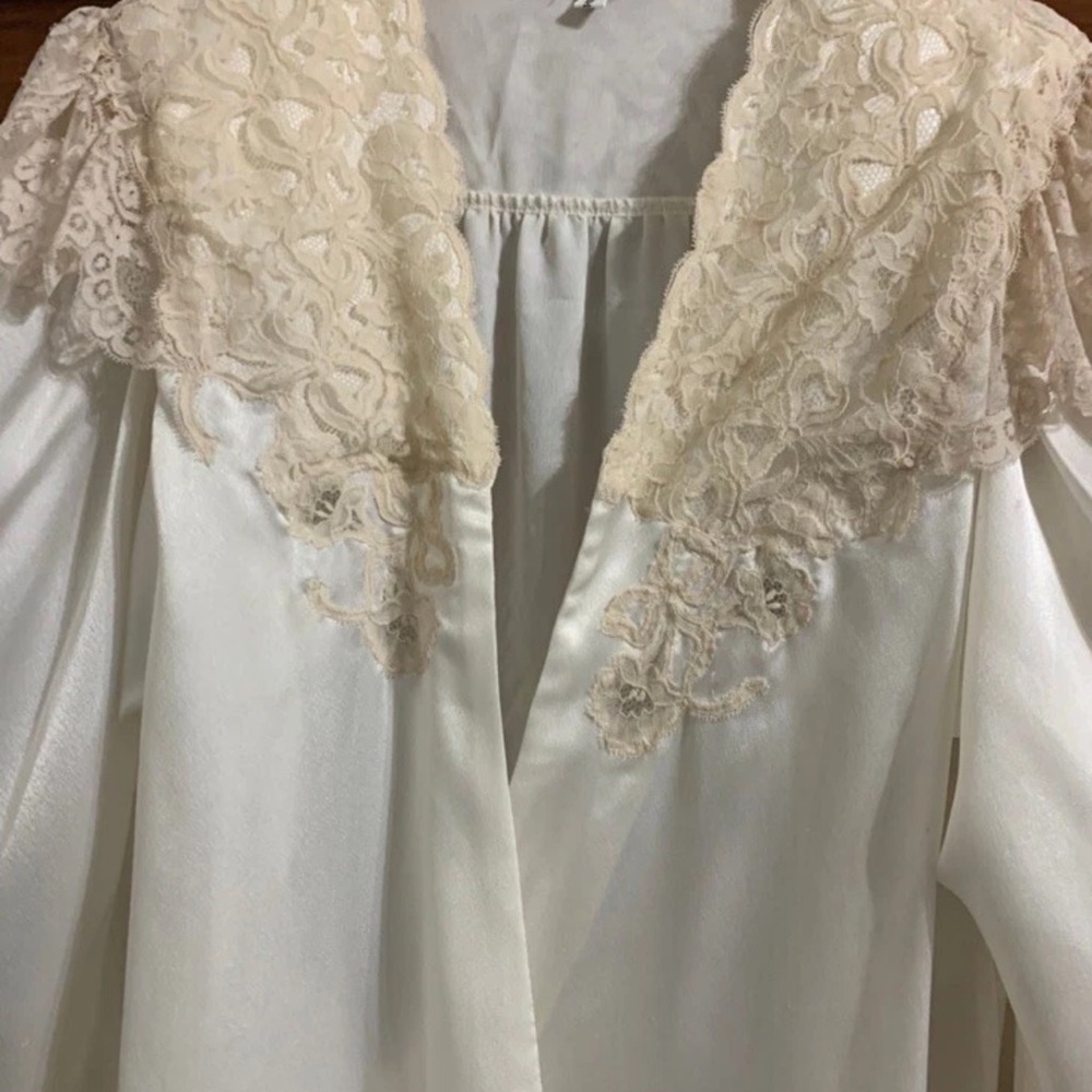 Satin vintage Christian Dior Paris Loungewear robe gown Neiman Marcus - Picture 2 of 11